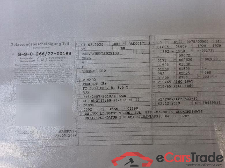 Opel _Vivaro ´19 Vivaro Kasten Edition S (L1) 1.5 75KW MT6 E6dT