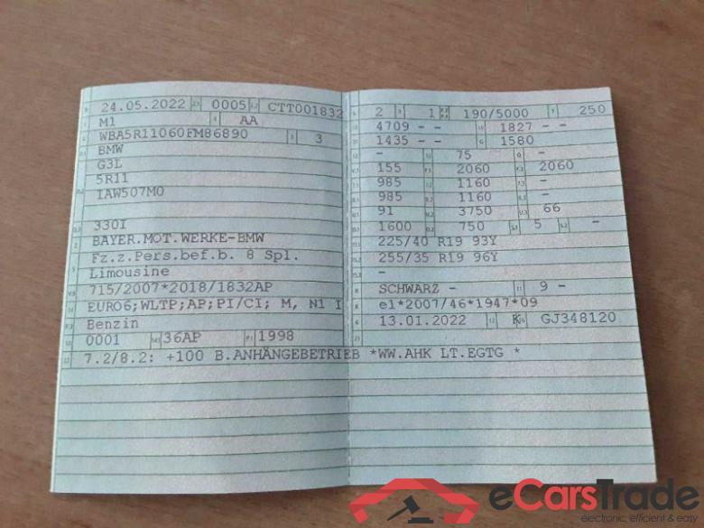 BMW Baureihe 3er. (G20)(2018->) DE - Lim4 330 i EU6d, M Sport (EURO 6d)(OPF), 2020 - 2022 #2