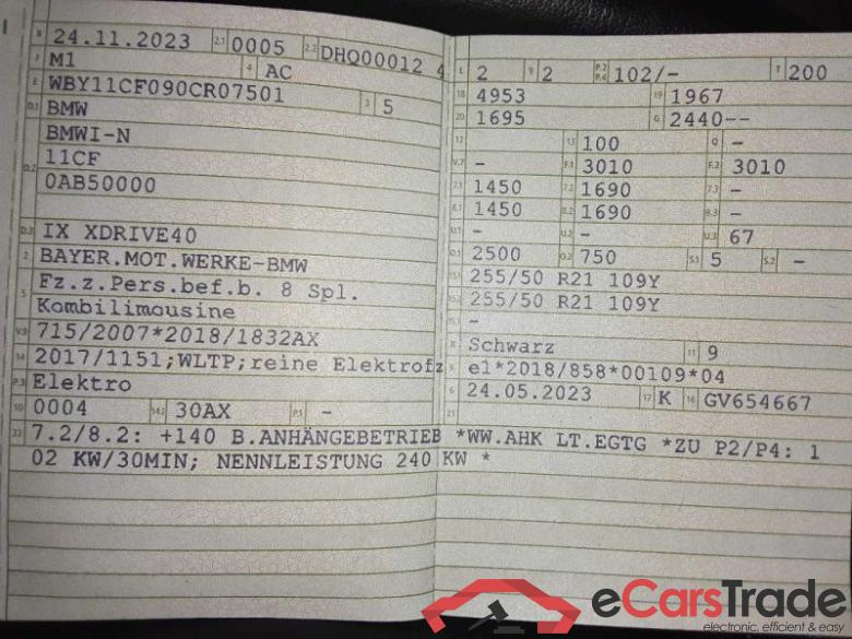 BMW iX (I20)(07.2021->) DE - SUV5 xDrive40, xDrive40, 2021 - 2025 #2