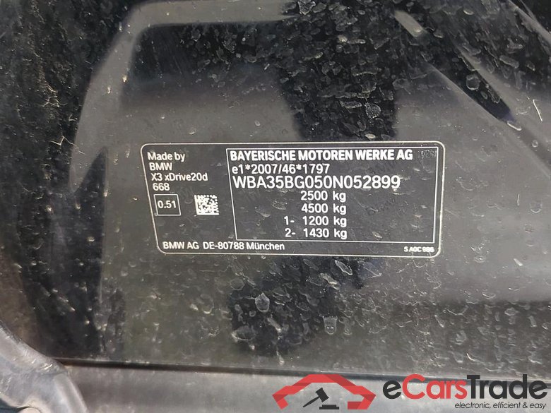 Baureihe X3 xDrive 20 d 2.0 140KW AT8 E6d #4