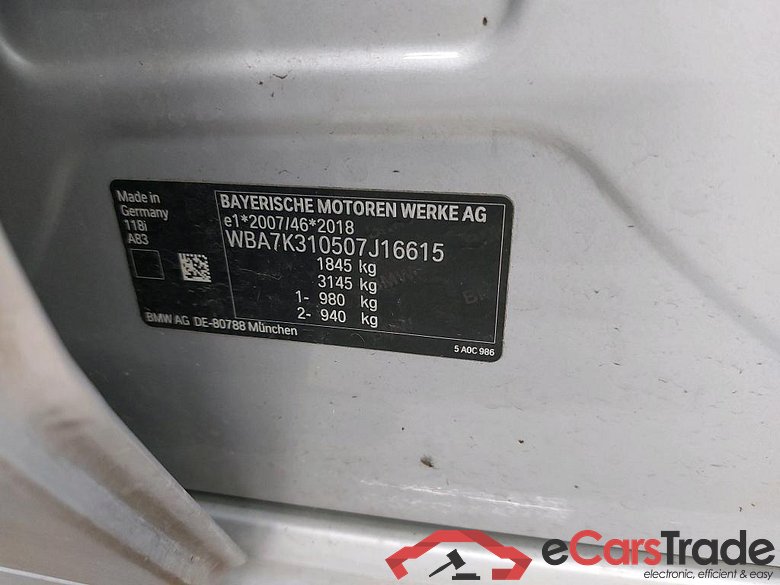 BMW - BMW 1 HATCH 118i 136PK Advantage Pack Business & BMW Live CockPit Nav Plus & Parking Assistant Pack  * PETROL * #6