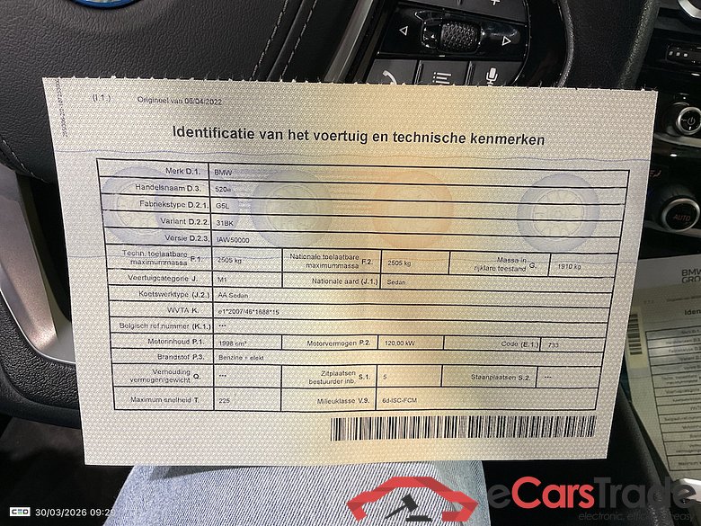 BMW 5 SERIES BERLINE 2.0 520E AUTO #6