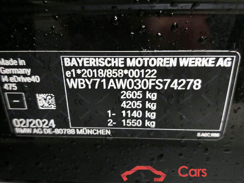 BMW I - BMW I4 eDrive40 340PK With Climatic & Navigation & Pack Business & Park Sensors Front & Rear & Camera & Power Foldable Towing Hook * ELECTRIC *   ***    REGISTRATION    07/03/2024    *** #6